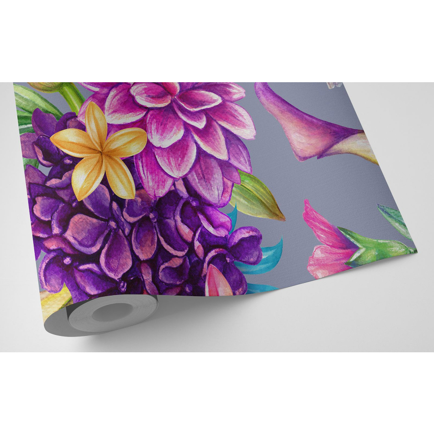 Papier peint motif XL - Fleurs Oiseaux