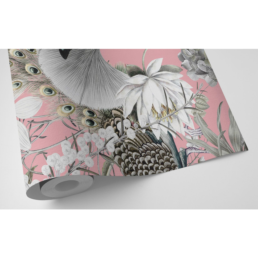 Papier peint motif XL - Fleurs Papillons