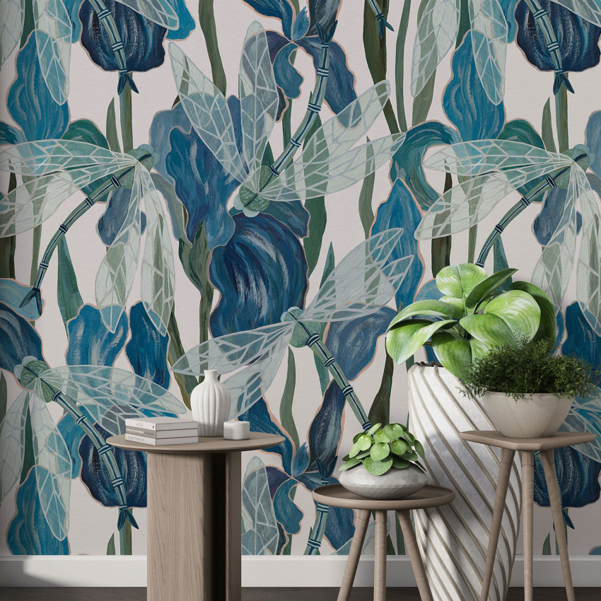 Papier peint motif XL - Libellules