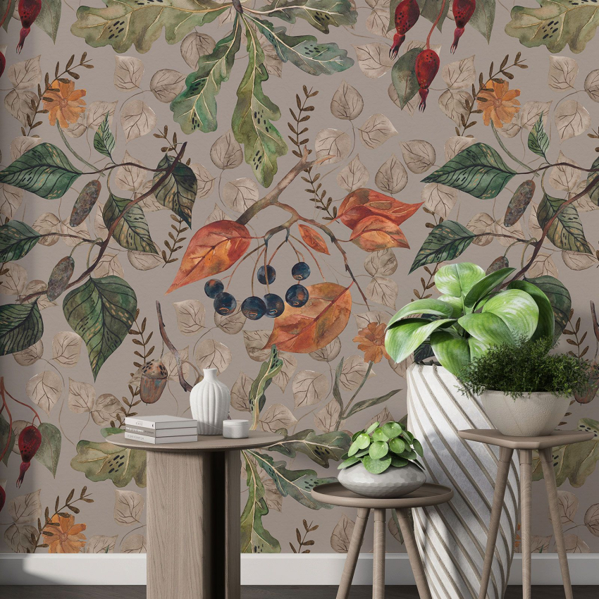 Papier peint motif XL - Motif botanique