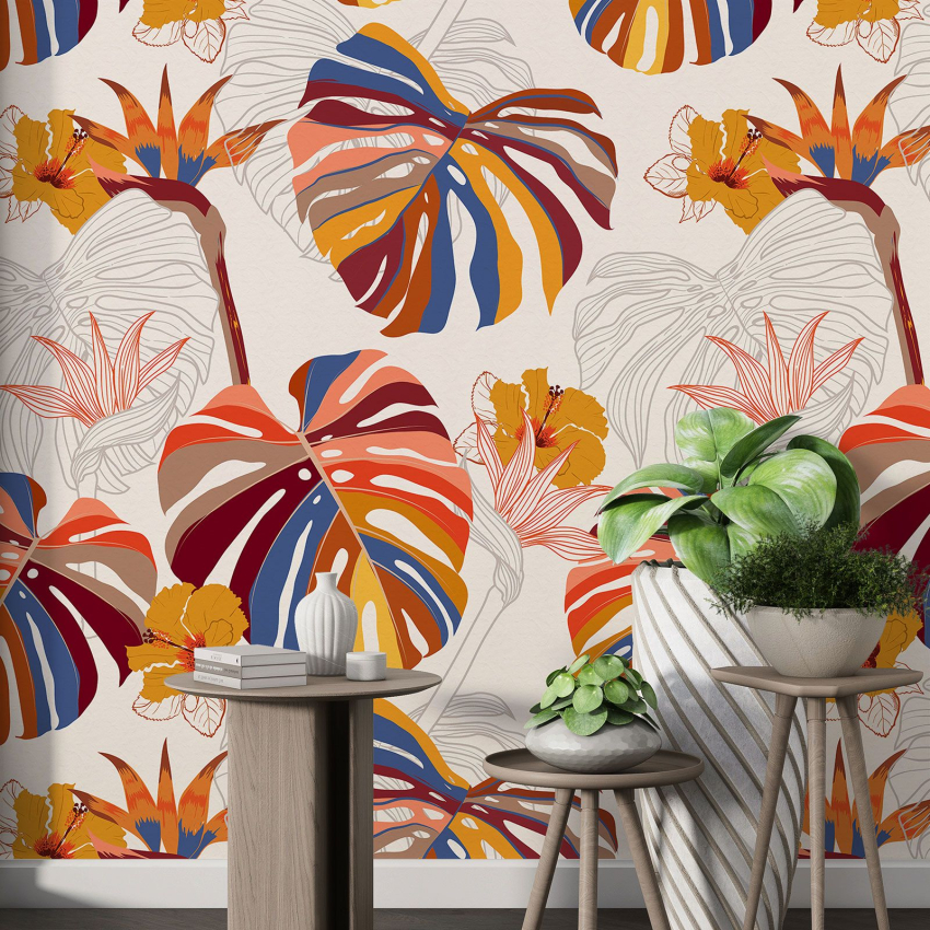 Papier peint motif XL - Motif botanique