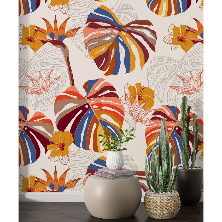 Papier peint motif XL - Motif botanique