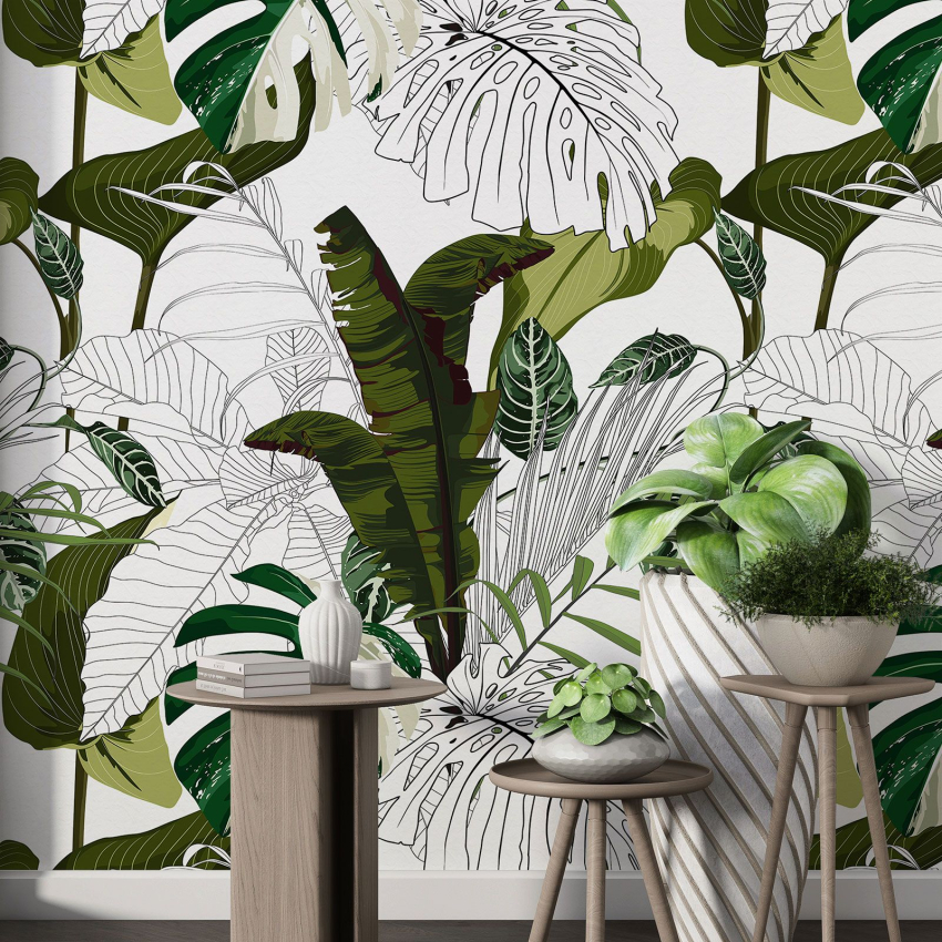 Papier peint motif XL - Motif botanique
