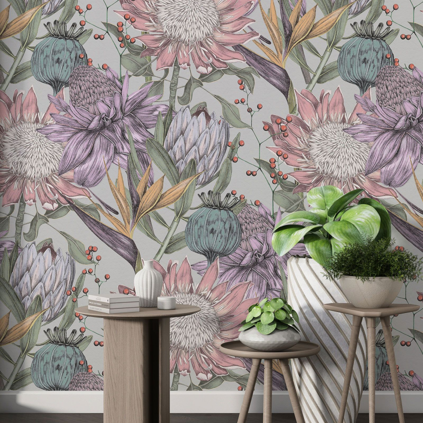 Papier peint motif XL - Motif floral