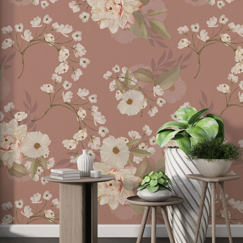 Papier peint motif XL - Motif floral