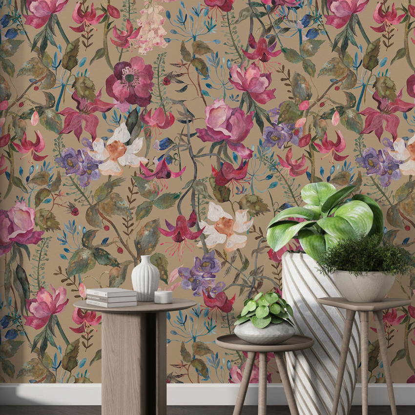 Papier peint motif XL - Motif floral