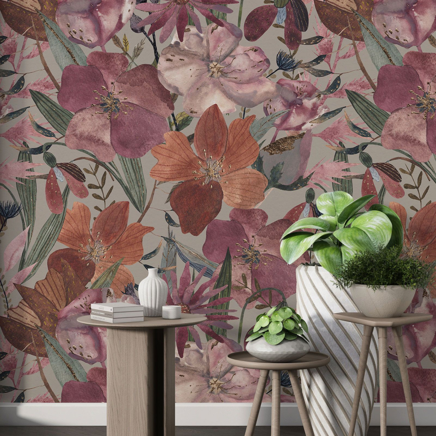 Papier peint motif XL - Motif floral