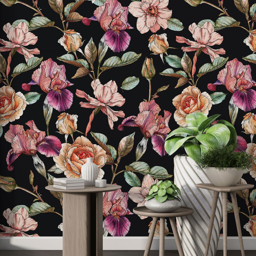 Papier peint motif XL - Motif floral