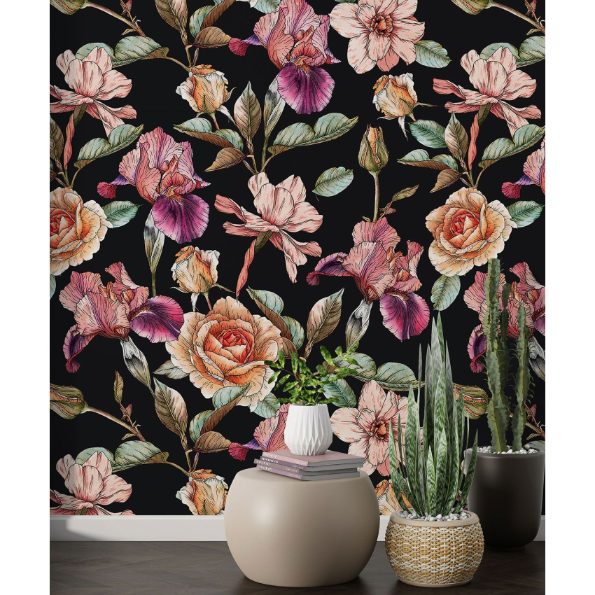 Papier peint motif XL - Motif floral