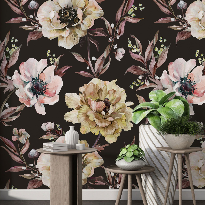 Papier peint motif XL - Motif floral