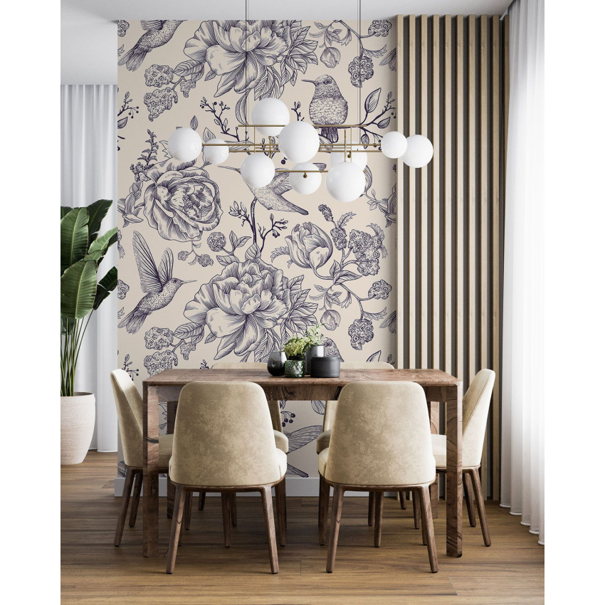 Papier peint motif XL - Motif floral