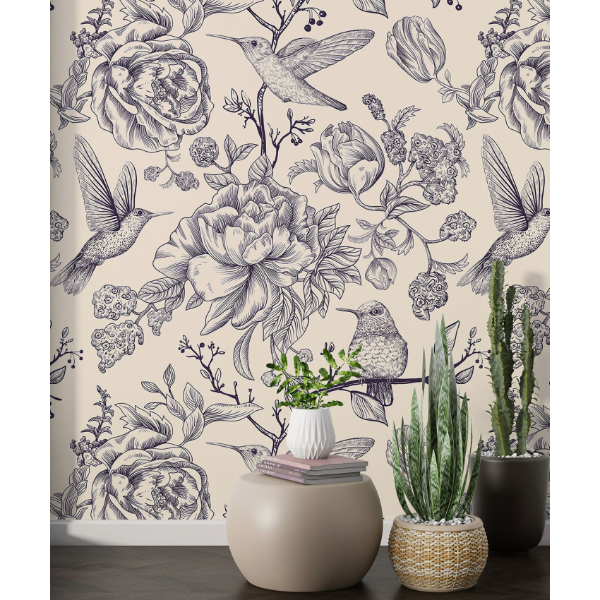 Papier peint motif XL - Motif floral