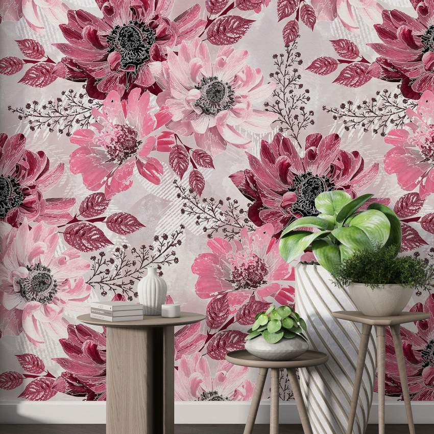 Papier peint motif XL - Motif floral