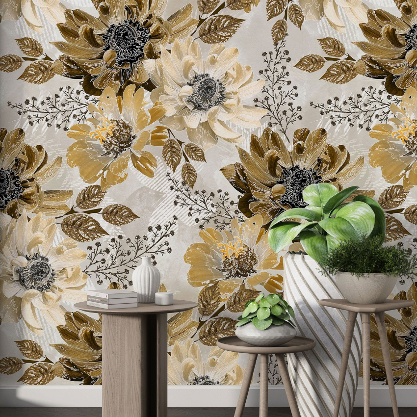 Papier peint motif XL - Motif floral