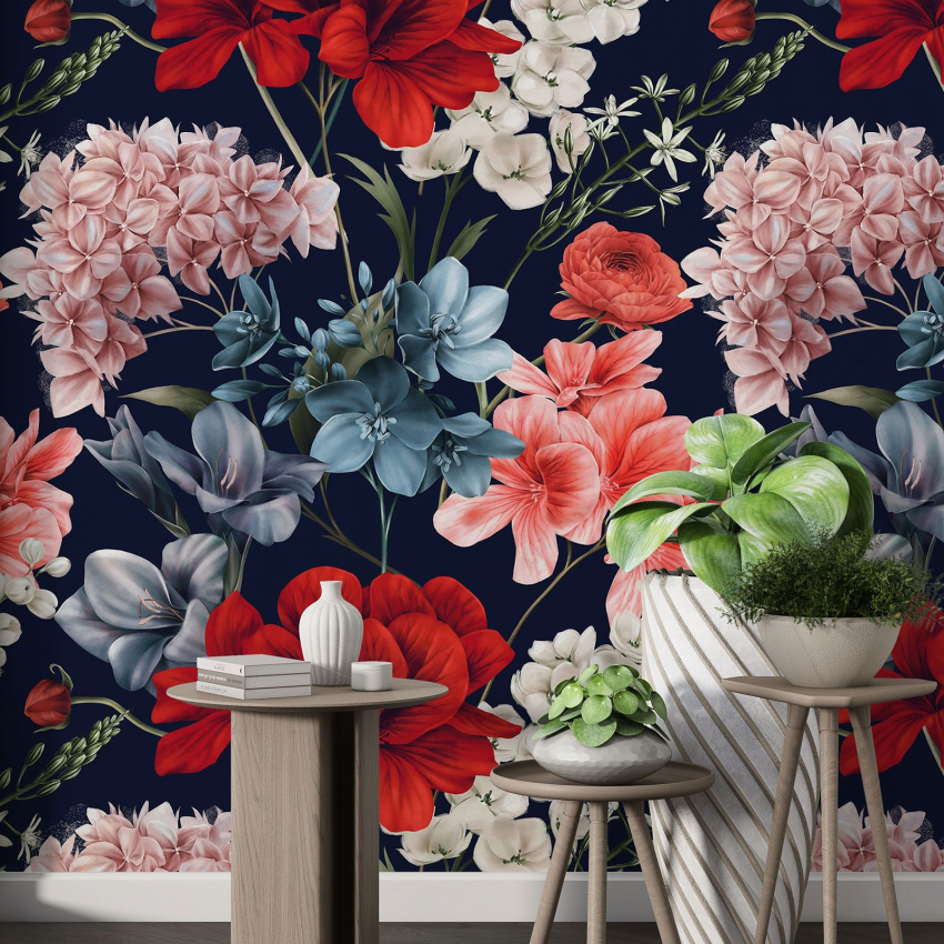 Papier peint motif XL - Motif floral