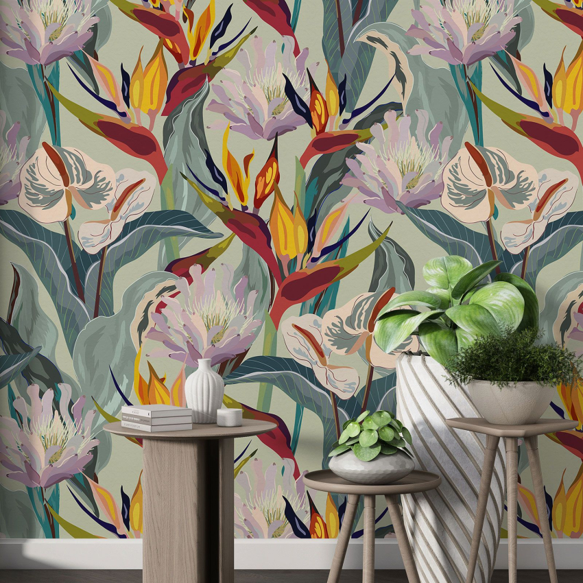 Papier peint motif XL - Motif floral