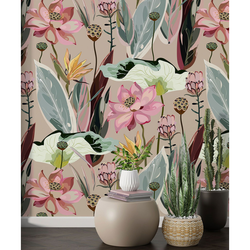 Papier peint motif XL - Motif floral