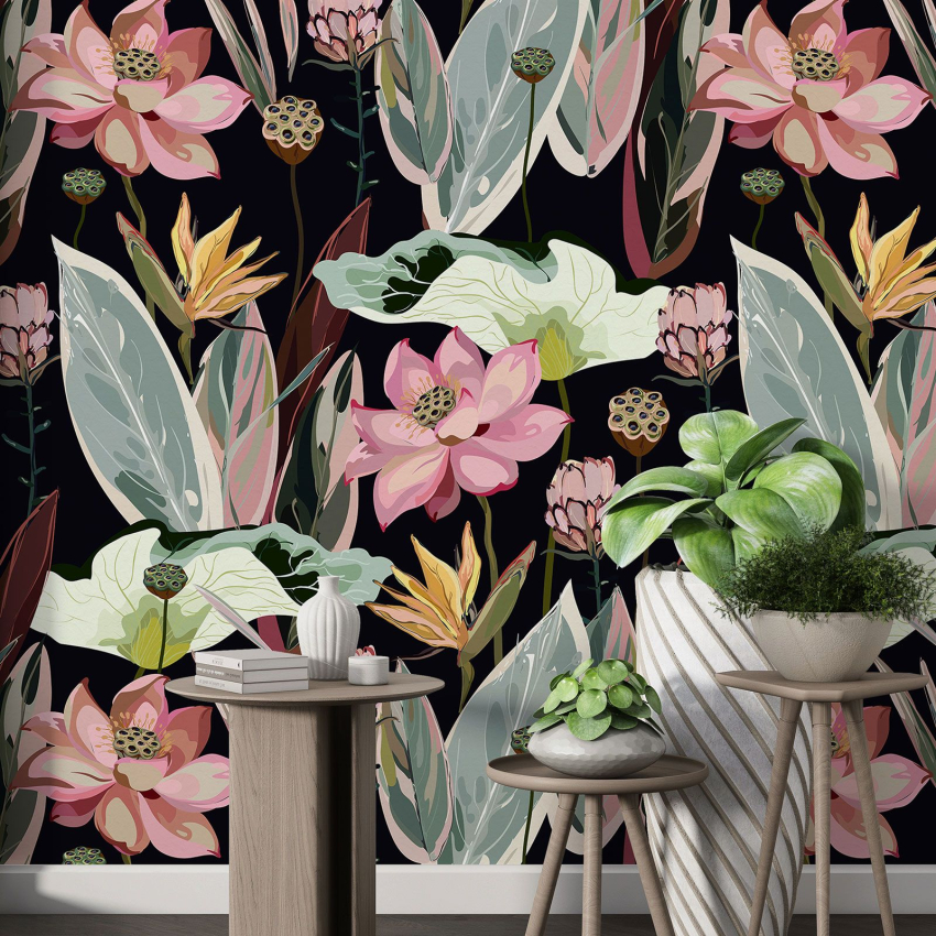 Papier peint motif XL - Motif floral