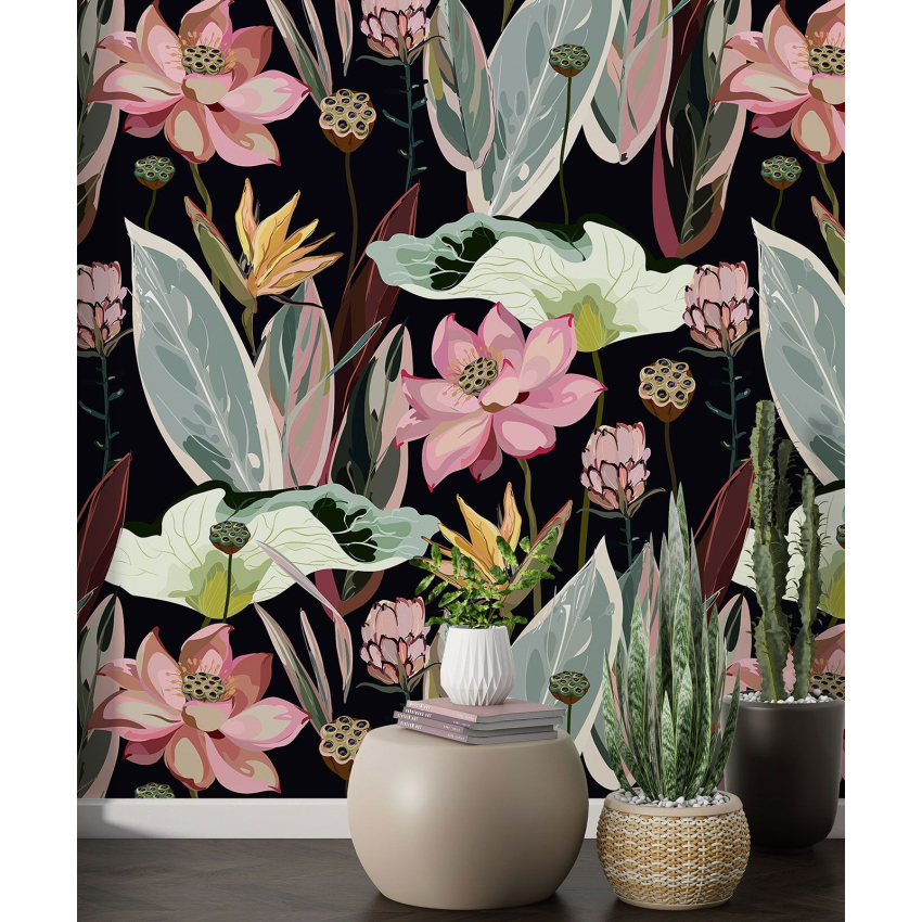 Papier peint motif XL - Motif floral