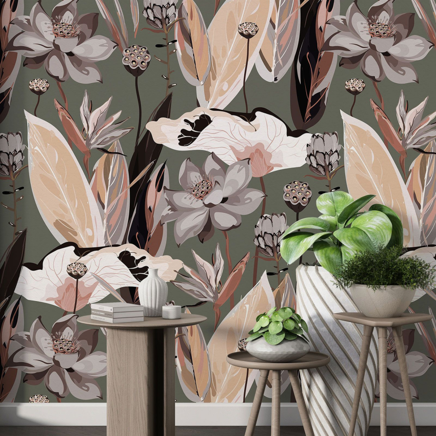 Papier peint motif XL - Motif floral