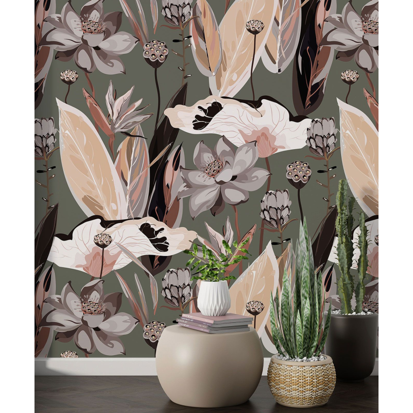 Papier peint motif XL - Motif floral