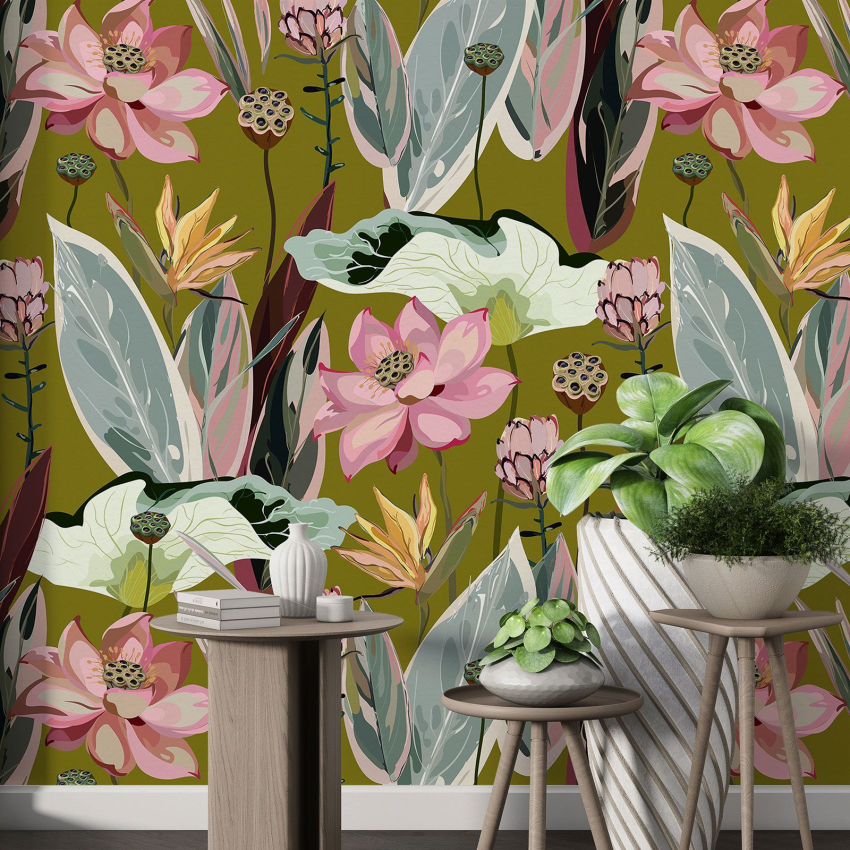 Papier peint motif XL - Motif floral