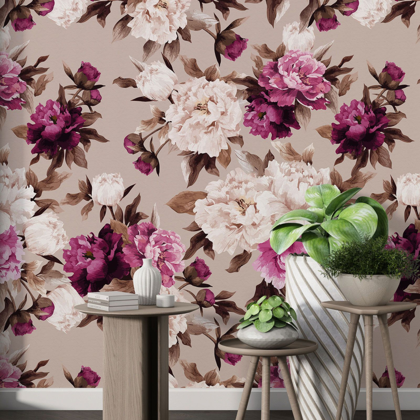 Papier peint motif XL - Motif floral