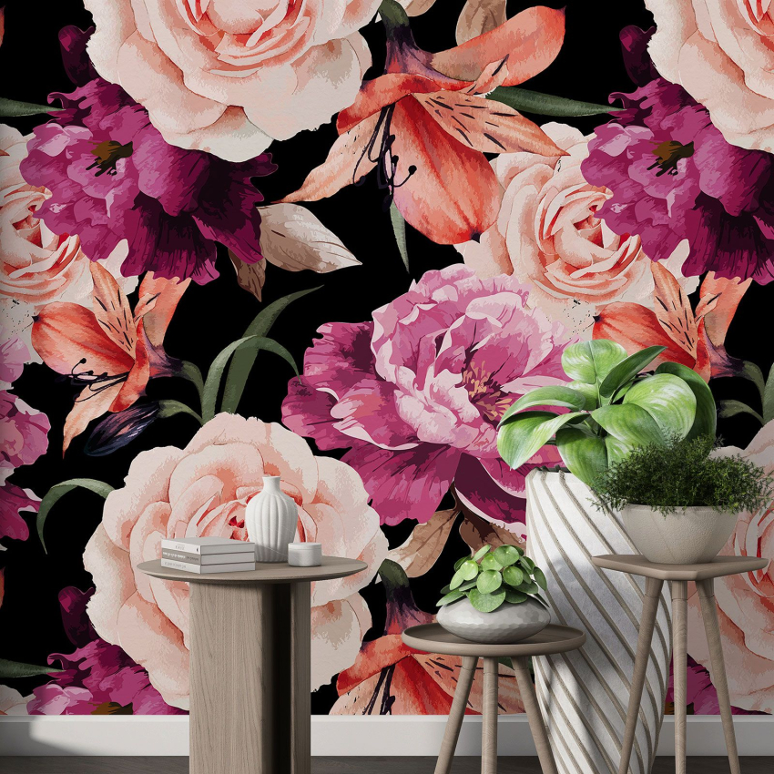 Papier peint motif XL - Motif floral