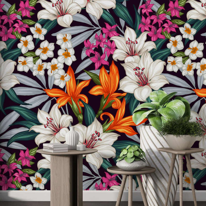 Papier peint motif XL - Motif floral