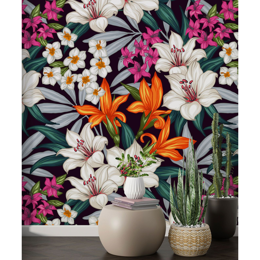 Papier peint motif XL - Motif floral