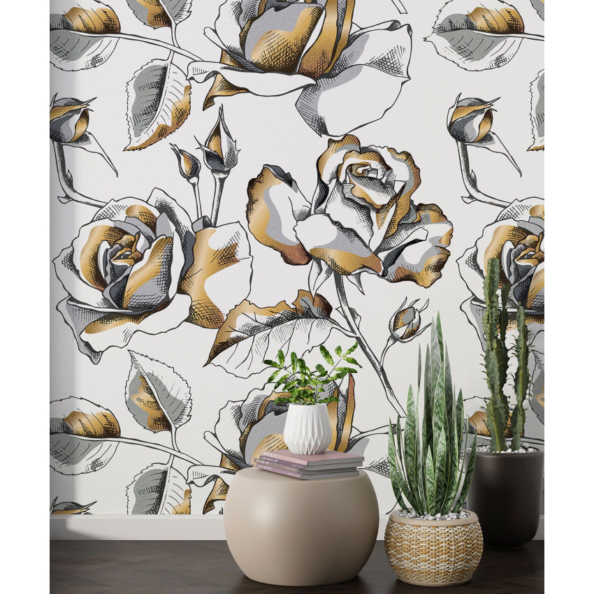 Papier peint motif XL - Motif floral