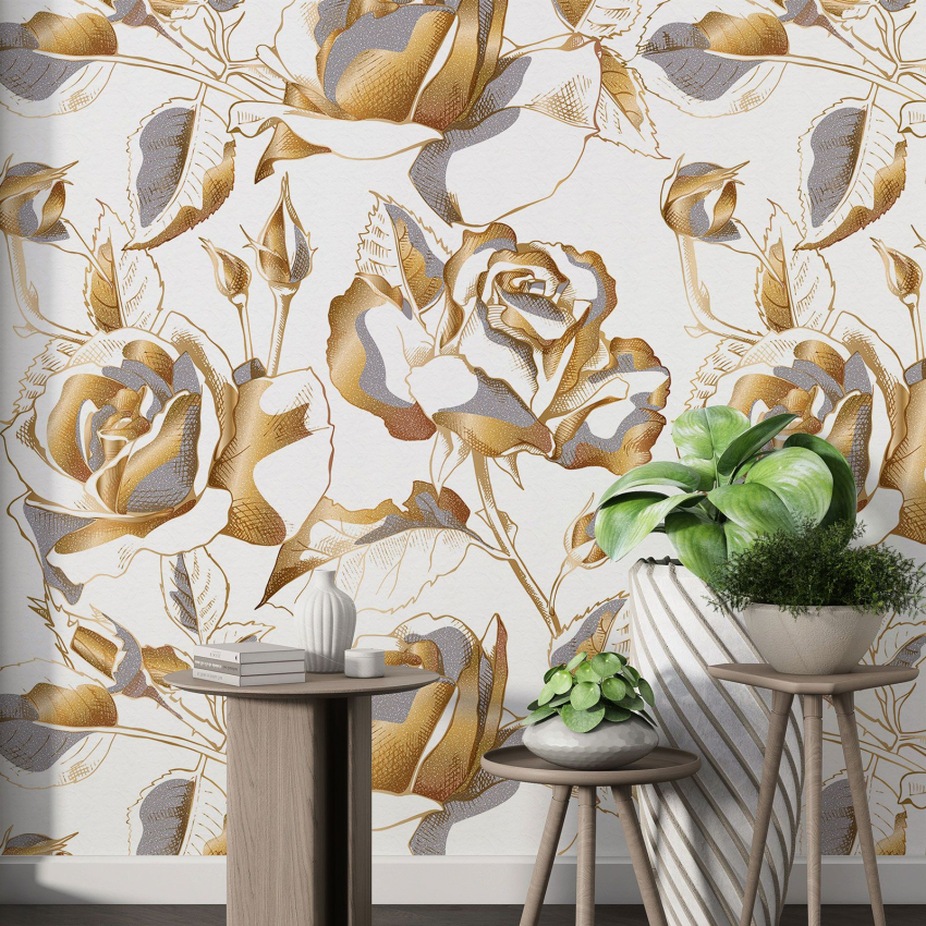 Papier peint motif XL - Motif floral