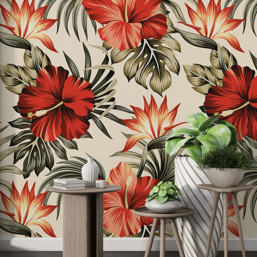 Papier peint motif XL - Motif floral