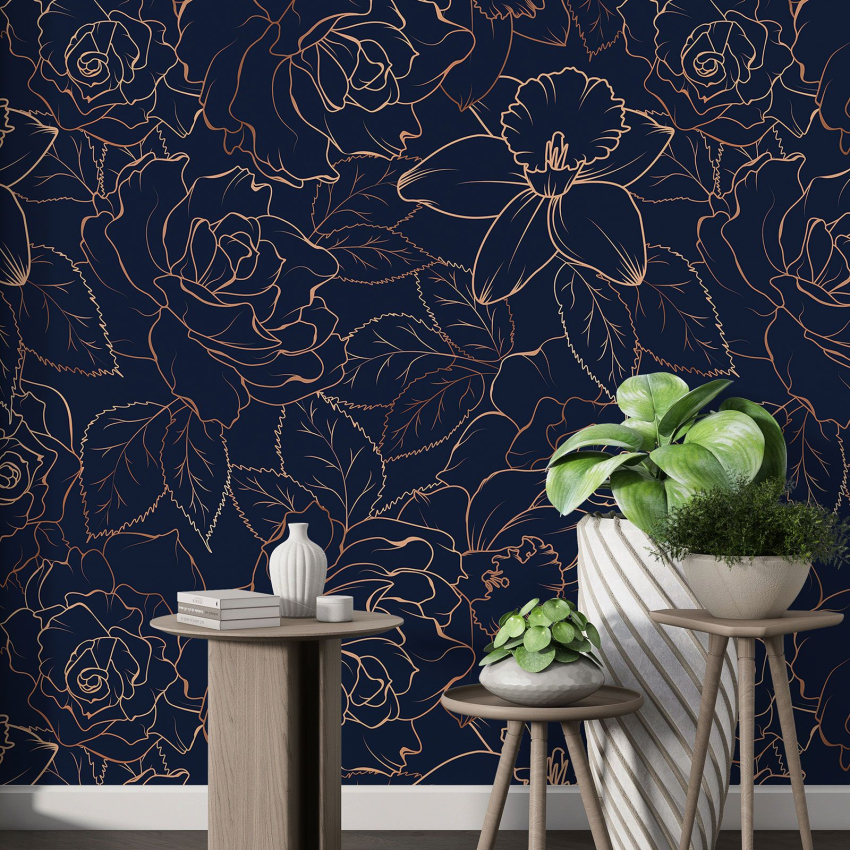 Papier peint motif XL - Motif floral