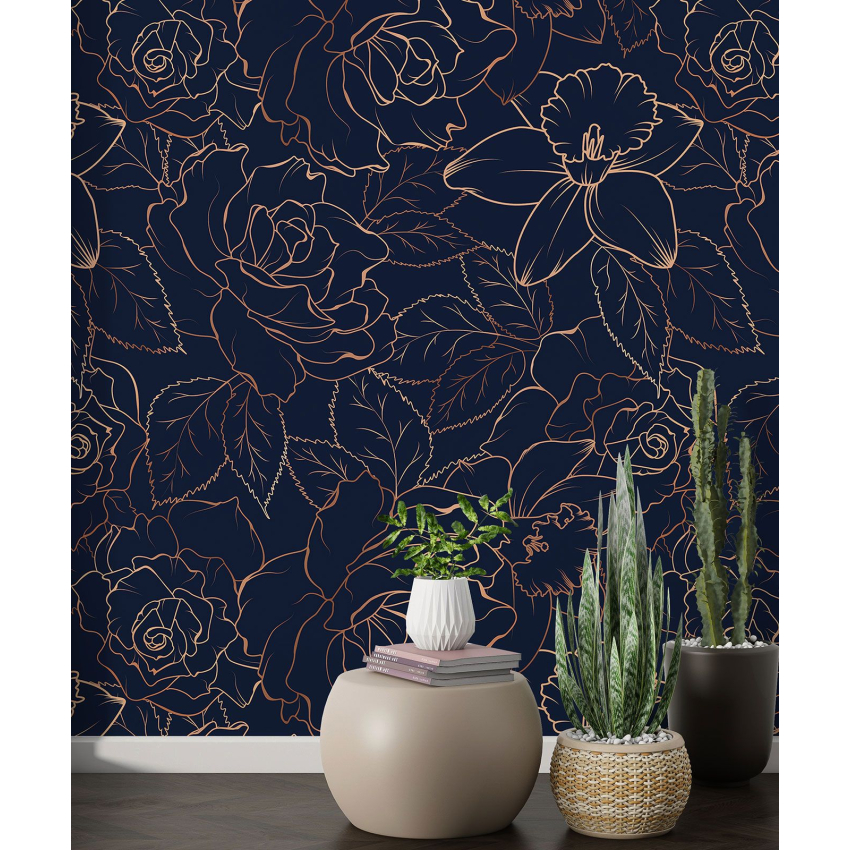 Papier peint motif XL - Motif floral