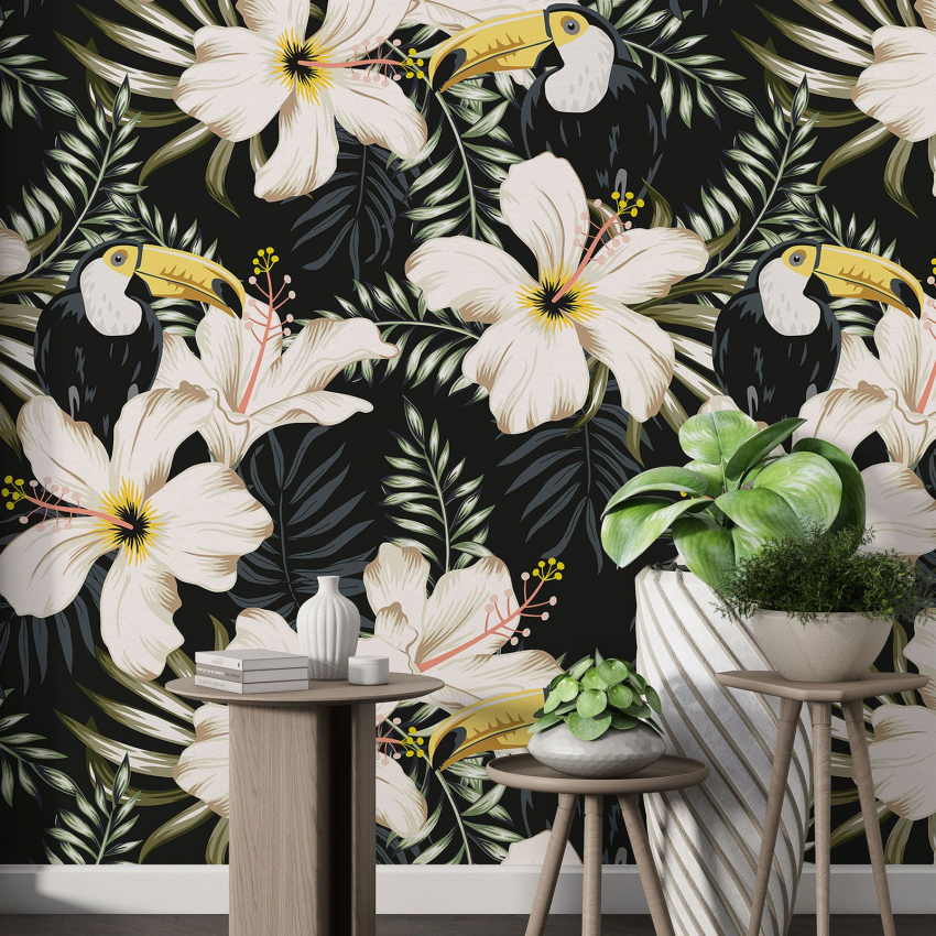 Papier peint motif XL - Motif floral