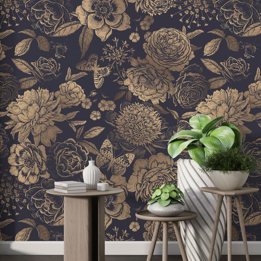 Papier peint motif XL - Motif floral