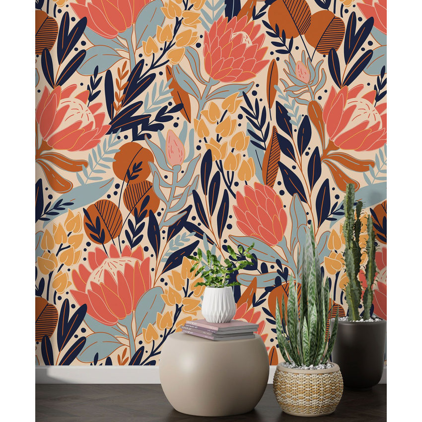 Papier peint motif XL - Motif floral