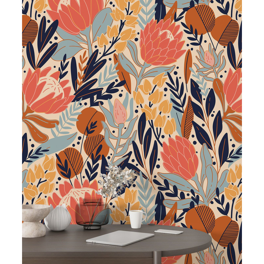 Papier peint motif XL - Motif floral