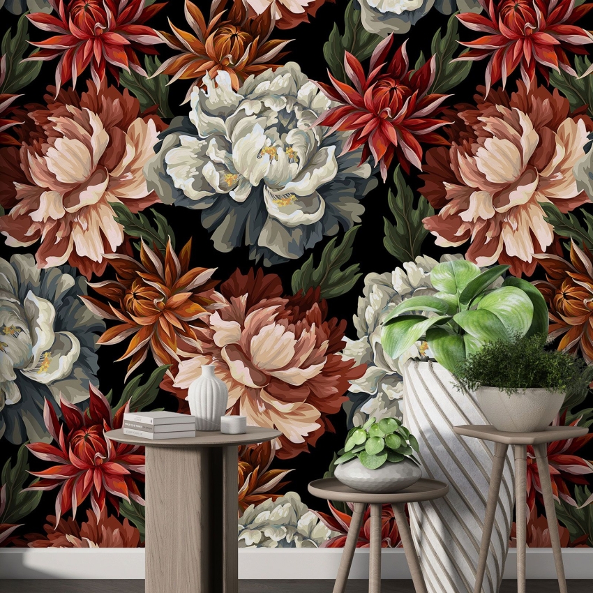 Papier peint motif XL - Motif floral