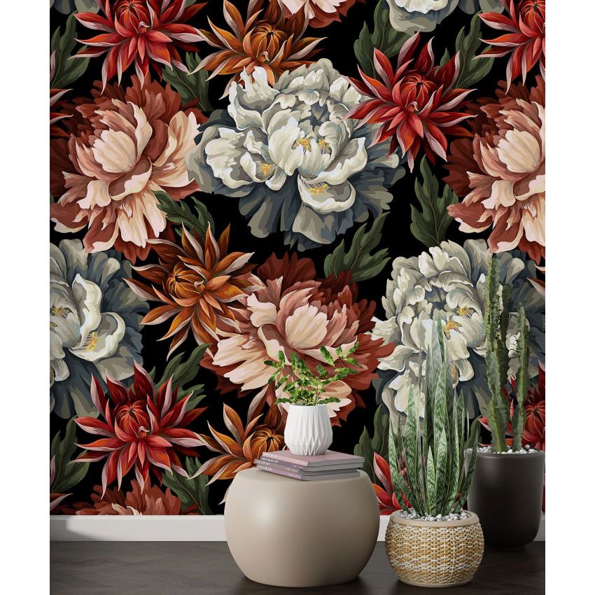 Papier peint motif XL - Motif floral