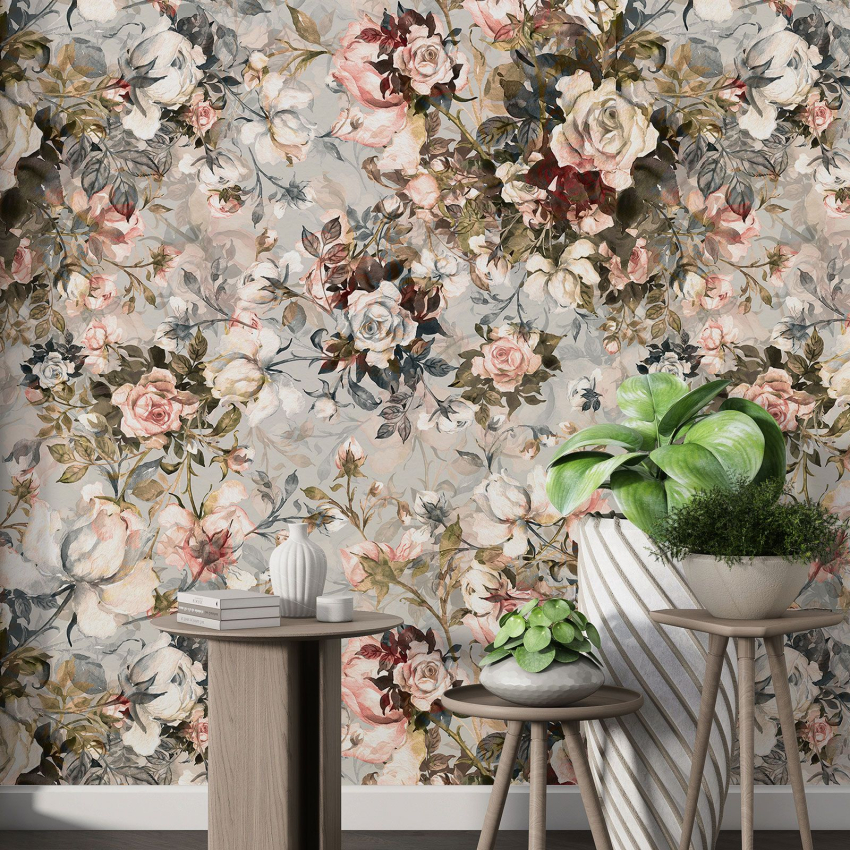 Papier peint motif XL - Motif floral