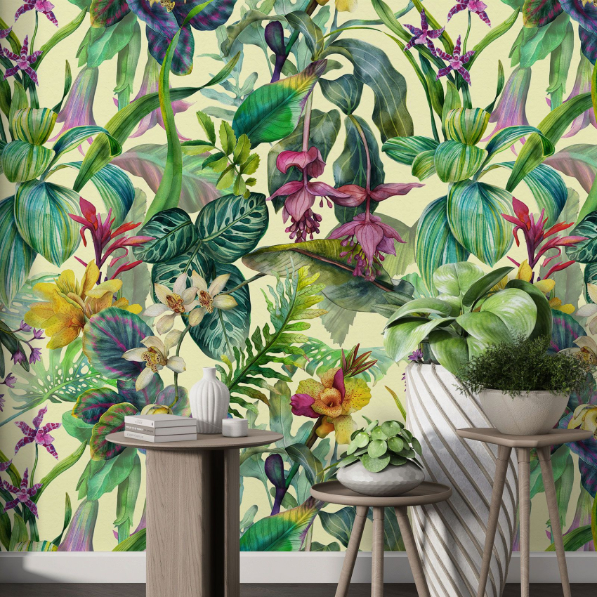 Papier peint motif XL - Motif tropical