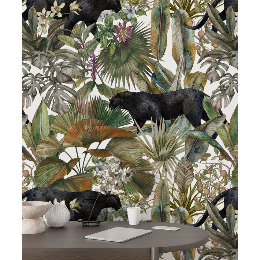 Papier peint motif XL - Panthères Noires