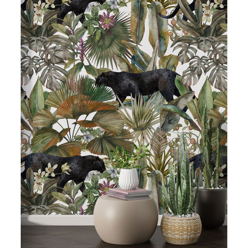 Papier peint motif XL - Panthères Noires
