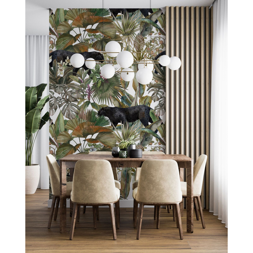 Papier peint motif XL - Panthères Noires
