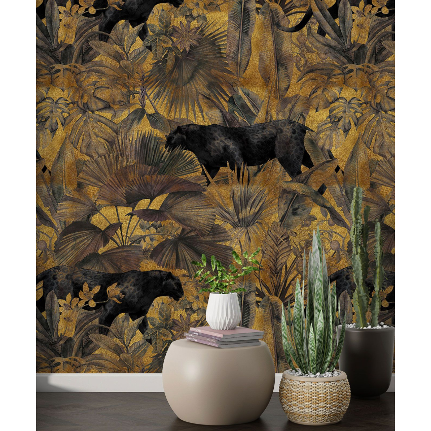Papier peint motif XL - Panthères Noires