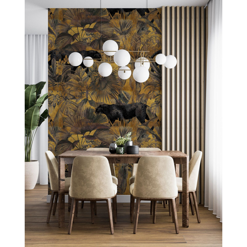 Papier peint motif XL - Panthères Noires