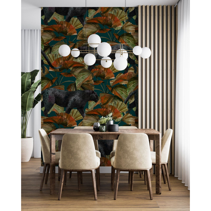 Papier peint motif XL - Panthères Noires