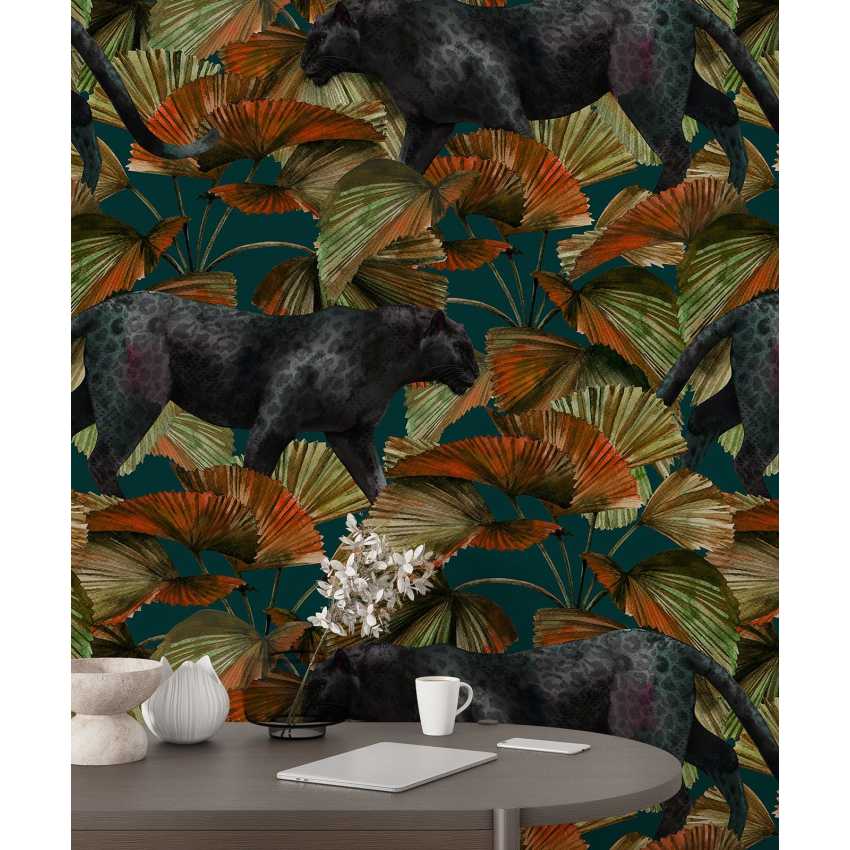 Papier peint motif XL - Panthères Noires